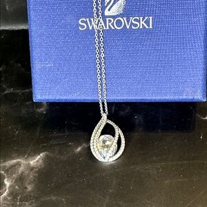 Swarovski Silver Teardrop Necklace